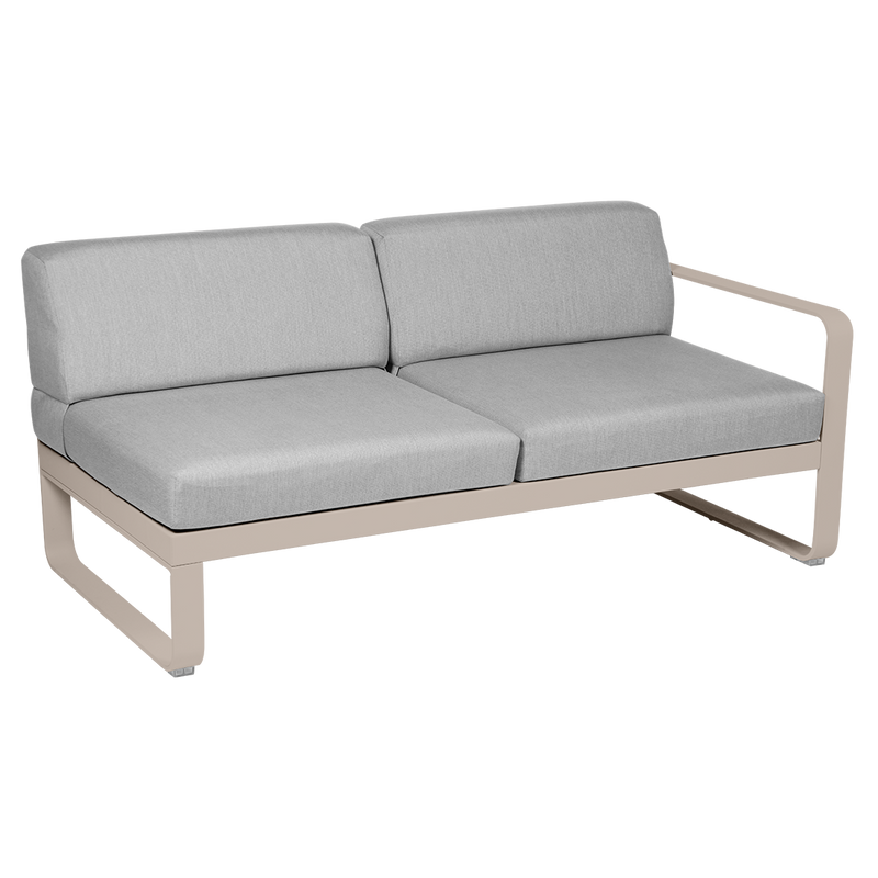 Load image into Gallery viewer, Fermob Bellevie 2-Seater Right Module – Nutmeg frame with Flannel Grey fabric cushions
