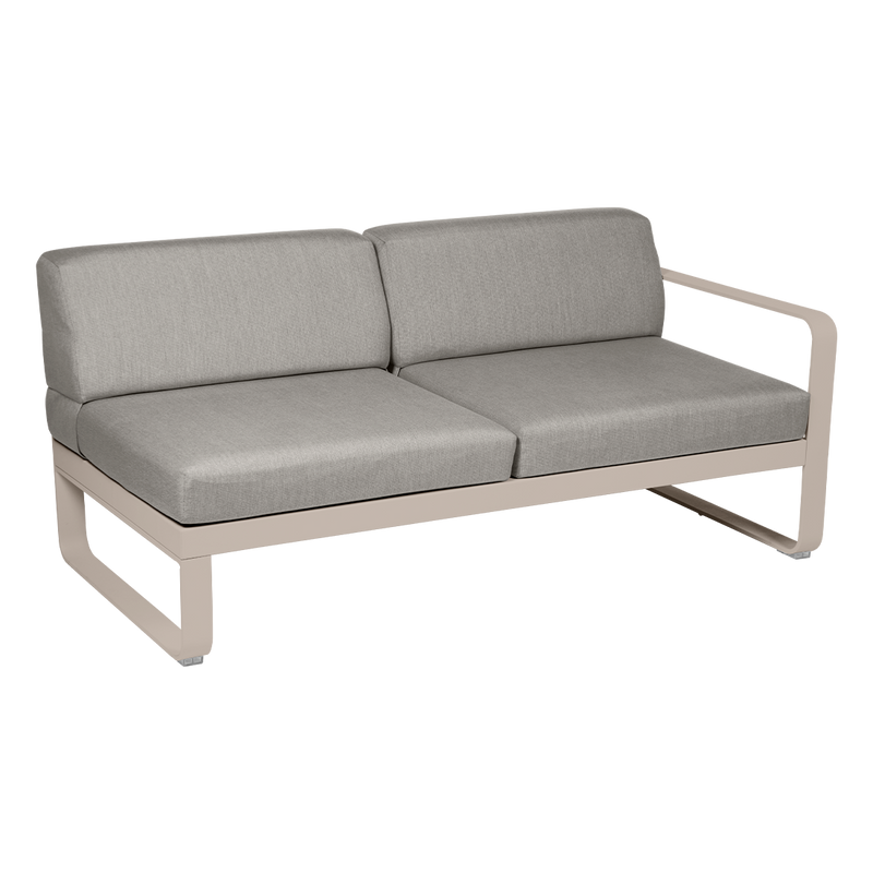 Load image into Gallery viewer, Fermob Bellevie 2-Seater Right Module – Nutmeg frame with Grey Taupe fabric cushions
