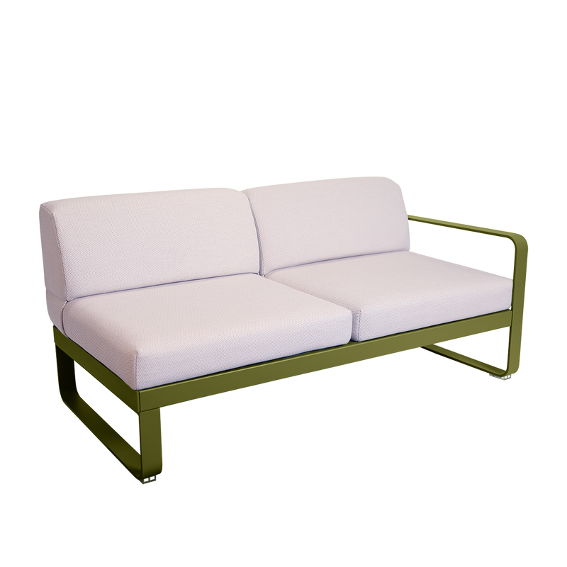 Load image into Gallery viewer, Fermob Bellevie 2-Seater Right Module – Pesto Green frame with Pearl fabric cushions
