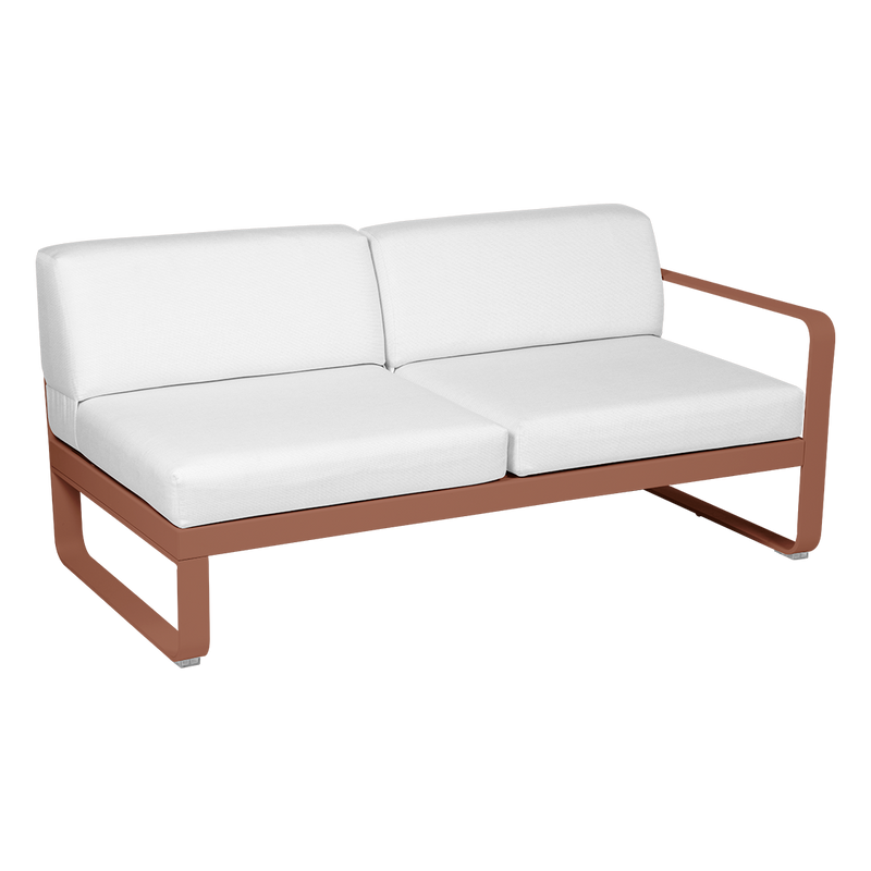 Load image into Gallery viewer, Fermob Bellevie 2-Seater Right Module – Red Ochre frame with Off-White fabric cushions
