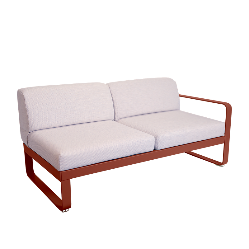 Load image into Gallery viewer, Fermob Bellevie 2-Seater Right Module – Red Ochre frame with Pearl fabric cushions

