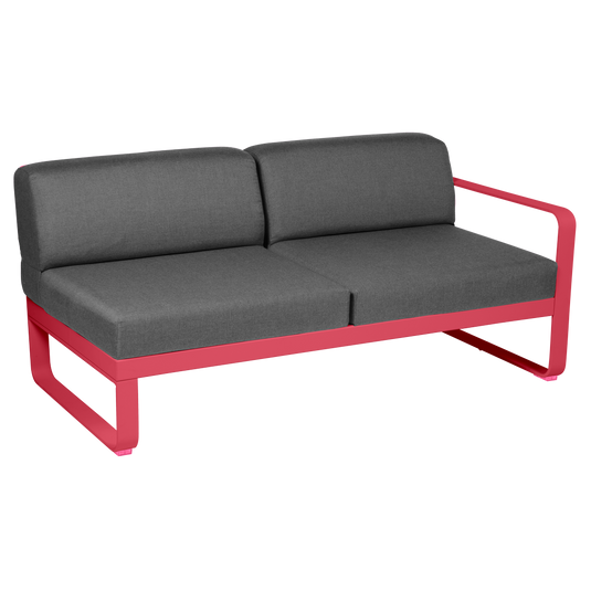 Fermob Bellevie 2-Seater Right Module – Rosalie frame with Graphite Grey fabric cushions