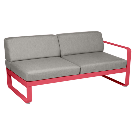 Fermob Bellevie 2-Seater Right Module – Rosalie frame with Grey Taupe fabric cushions