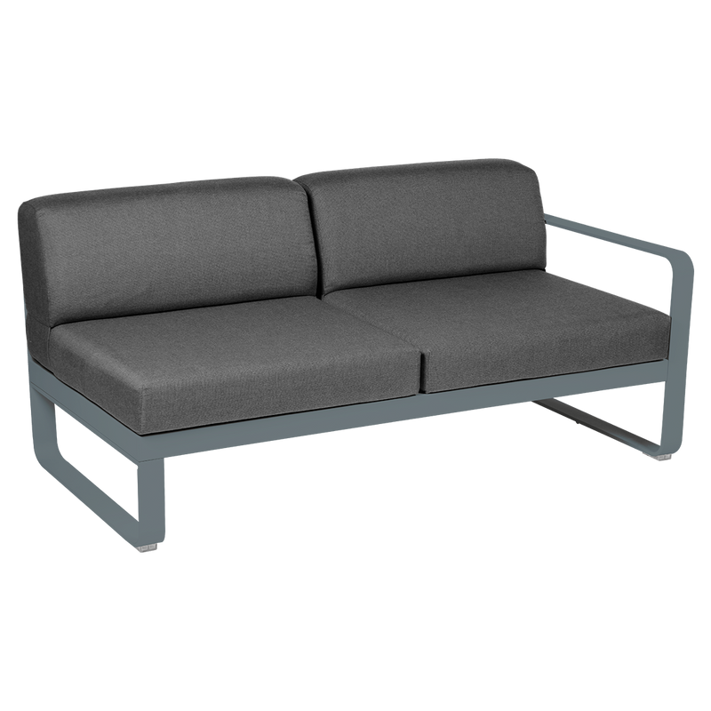 Load image into Gallery viewer, Fermob Bellevie 2-Seater Right Module – Storm Grey frame with Graphite Grey fabric cushions
