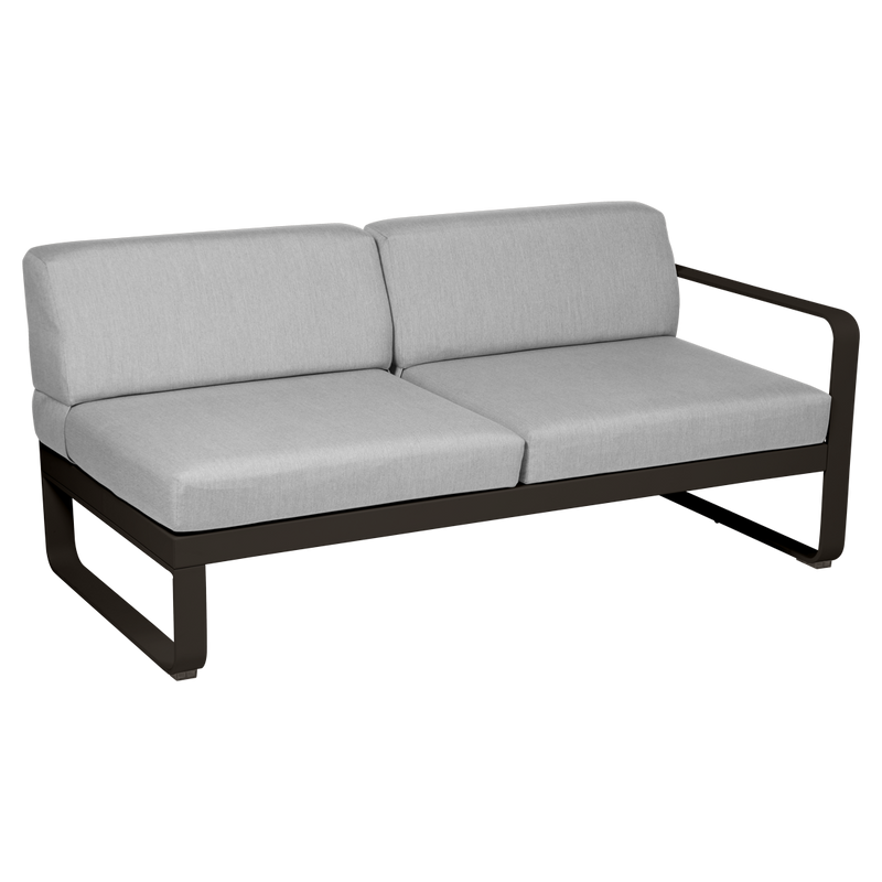 Load image into Gallery viewer, Fermob Bellevie 2-Seater Right Module – Tonka frame with Flannel Grey fabric cushions

