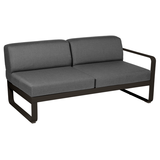 Fermob Bellevie 2-Seater Right Module – Tonka frame with Graphite Grey fabric cushions