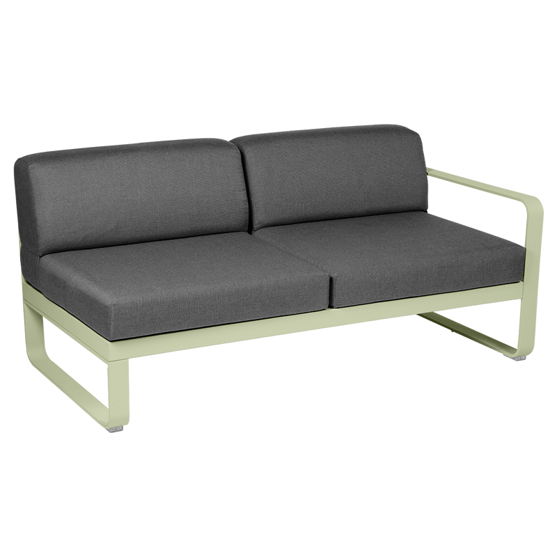 Load image into Gallery viewer, Fermob Bellevie 2-Seater Right Module – Willow Green frame with Graphite Grey fabric cushions
