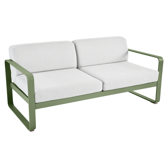 Fermob Bellevie 2-seater outdoor sofa– Cactus frame with Off-White fabric cushions