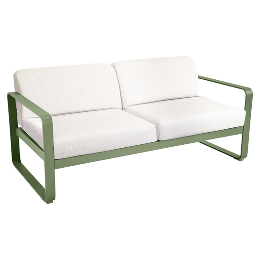 Fermob Bellevie 2-seater outdoor sofa– Cactus frame with Pearl fabric cushions