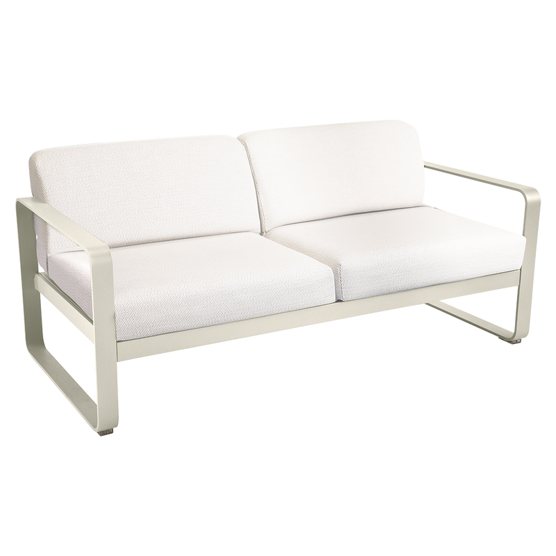 Load image into Gallery viewer, Fermob Bellevie 2-seater outdoor sofa– Clay Grey frame with Pearl fabric cushions
