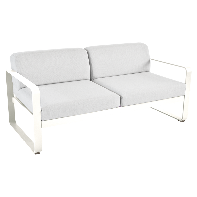 Load image into Gallery viewer, Fermob Bellevie 2-seater outdoor sofa– Cotton White frame with Off-White fabric cushions
