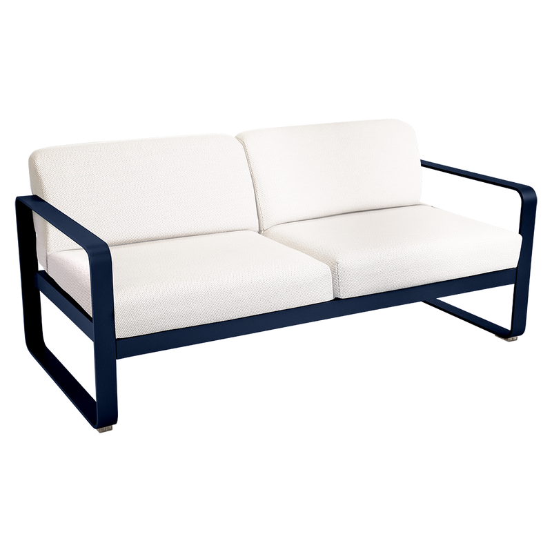 Load image into Gallery viewer, Fermob Bellevie 2-seater outdoor sofa– Deep Blue frame with Pearl fabric cushions
