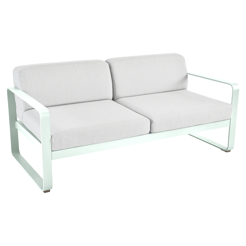Load image into Gallery viewer, Fermob Bellevie 2-seater outdoor sofa– Ice Mint frame with Off-White fabric cushions
