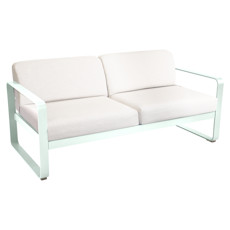 Load image into Gallery viewer, Fermob Bellevie 2-seater outdoor sofa– Ice Mint frame with Pearl fabric cushions
