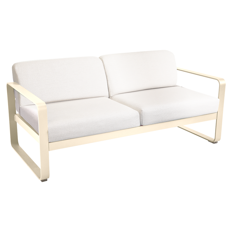Load image into Gallery viewer, Fermob Bellevie 2-seater outdoor sofa– Latte Beige frame with Pearl fabric cushions

