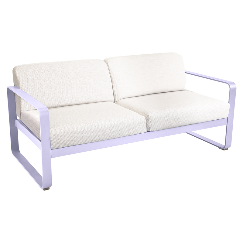 Load image into Gallery viewer, Fermob Bellevie 2-seater outdoor sofa– Marshmallow frame with Pearl fabric cushions
