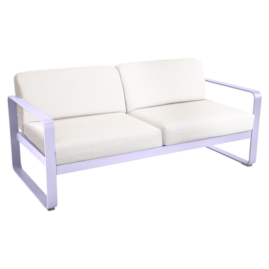 Fermob Bellevie 2-seater outdoor sofa– Marshmallow frame with Pearl fabric cushions