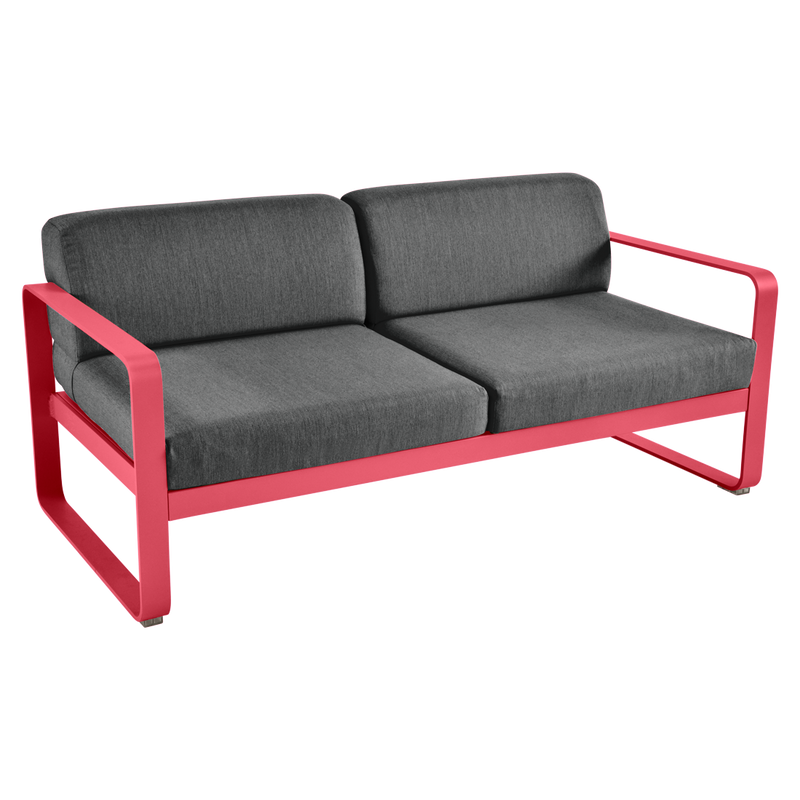 Load image into Gallery viewer, Fermob Bellevie 2-seater outdoor sofa– Rosalie frame with Graphite Grey fabric cushions
