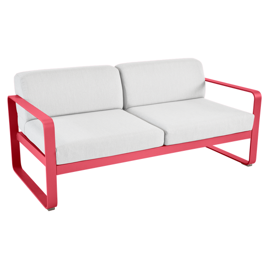 Fermob Bellevie 2-seater outdoor sofa– Rosalie frame with Off-White fabric cushions