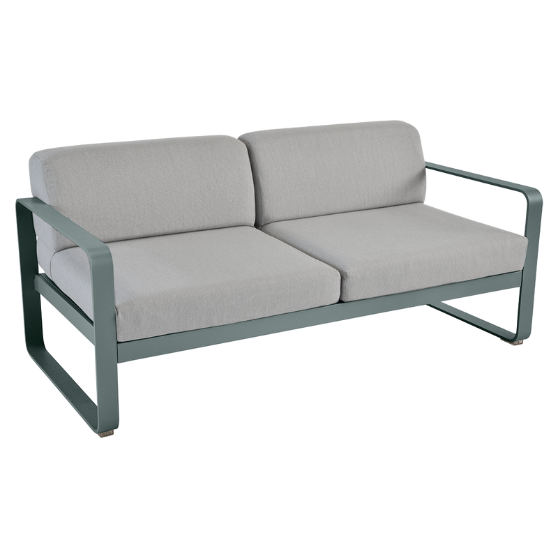 Load image into Gallery viewer, Fermob Bellevie 2-seater outdoor sofa– Storm Grey frame with Flannel Grey fabric cushions

