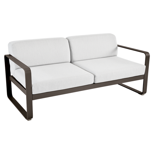 Fermob Bellevie 2-seater outdoor sofa– Tonka frame with Off-White fabric cushions