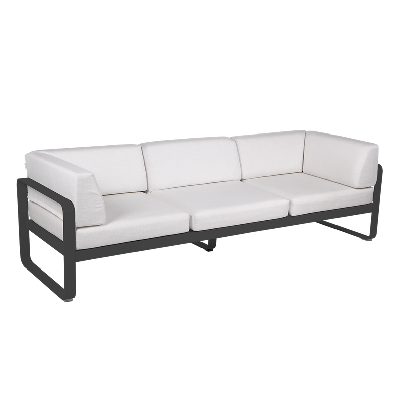 Load image into Gallery viewer, Fermob Bellevie 3-Seater Club Sofa – Anthracite frame with Off-White fabric cushions

