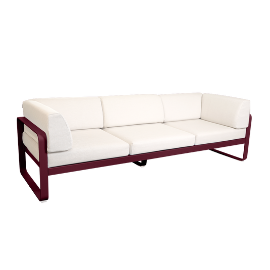 Fermob Bellevie 3-Seater Club Sofa – Black Cherry frame with Pearl fabric cushions