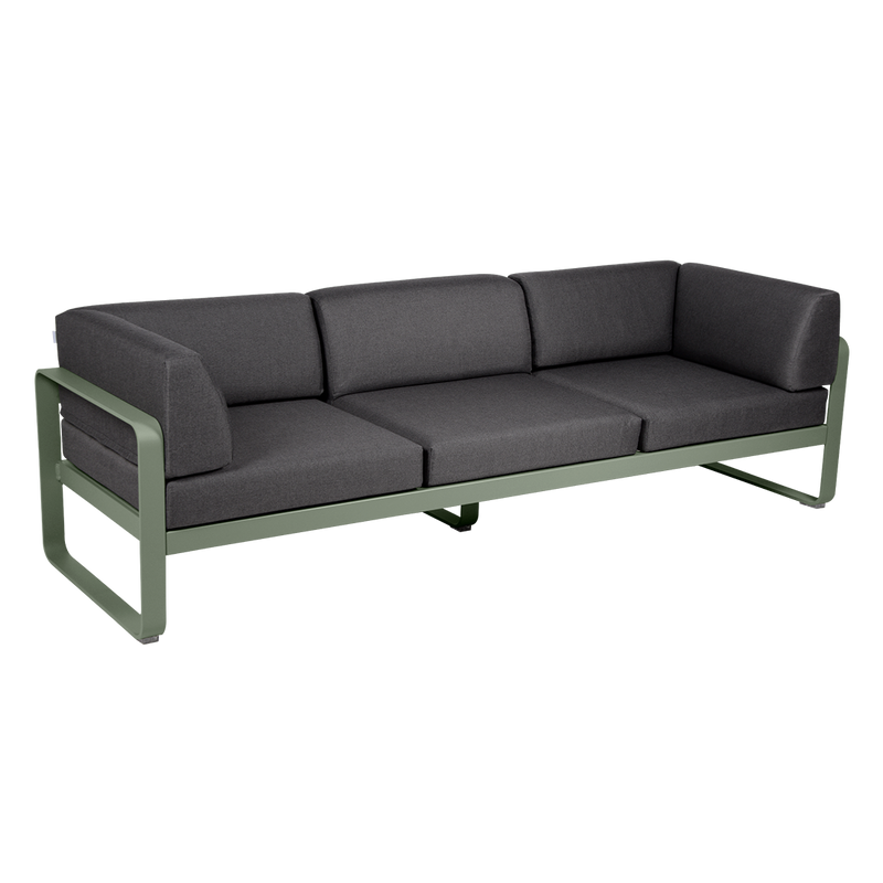 Load image into Gallery viewer, Fermob Bellevie 3-Seater Club Sofa – Cactus frame with Graphite Grey fabric cushions
