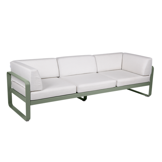Fermob Bellevie 3-Seater Club Sofa – Cactus frame with Off-White fabric cushions