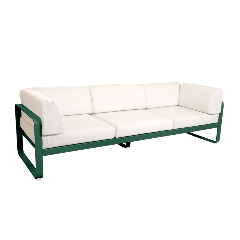 Load image into Gallery viewer, Fermob Bellevie 3-Seater Club Sofa – Cedar Green frame with Pearl fabric cushions
