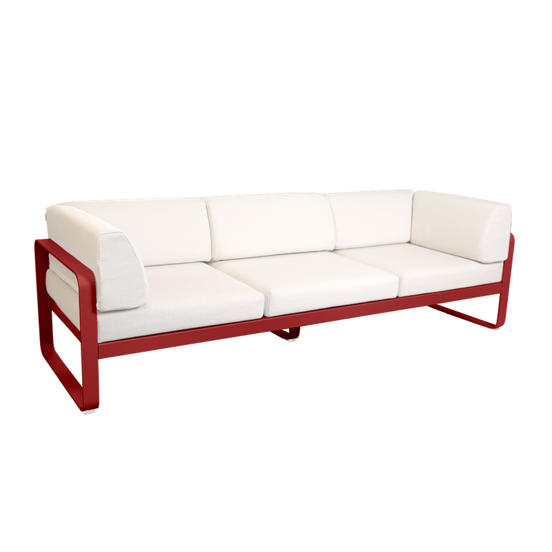 Load image into Gallery viewer, Fermob Bellevie 3-Seater Club Sofa – Chilli frame with Pearl fabric cushions
