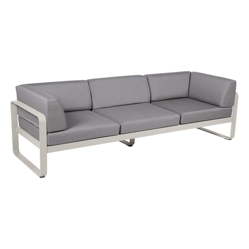Load image into Gallery viewer, Fermob Bellevie 3-Seater Club Sofa – Clay Grey frame with Flannel Grey fabric cushions

