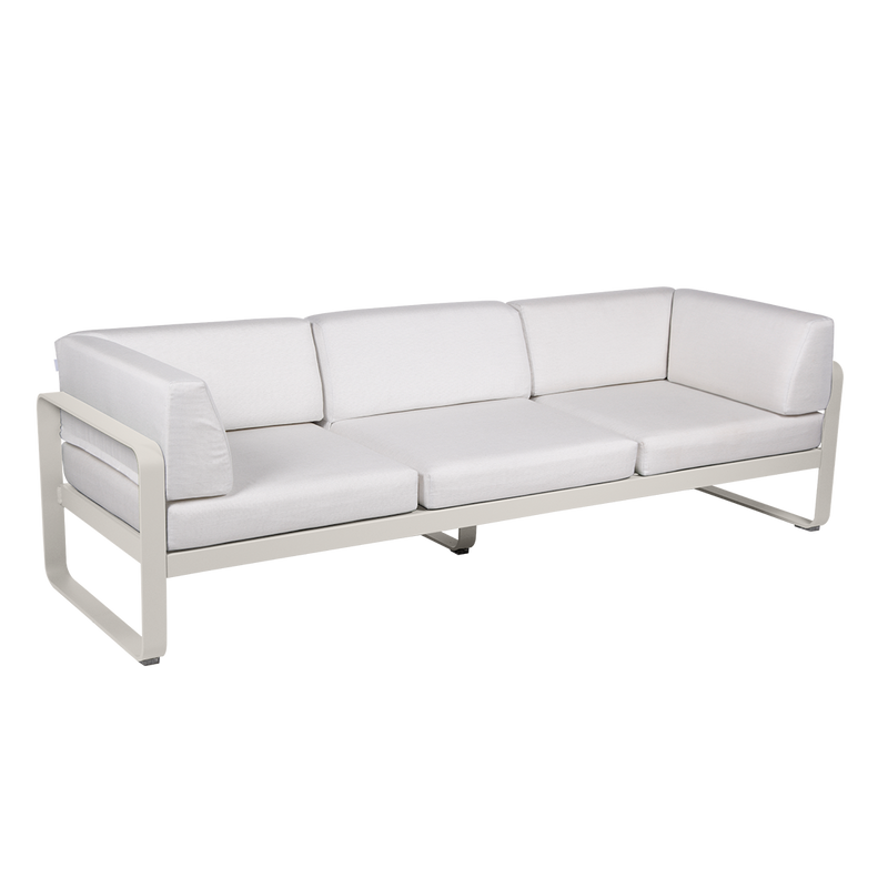 Load image into Gallery viewer, Fermob Bellevie 3-Seater Club Sofa – Clay Grey frame with Off-White fabric cushions
