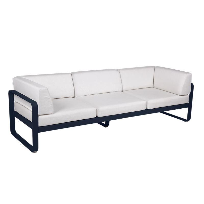 Load image into Gallery viewer, Fermob Bellevie 3-Seater Club Sofa – Deep Blue frame with Off-White fabric cushions
