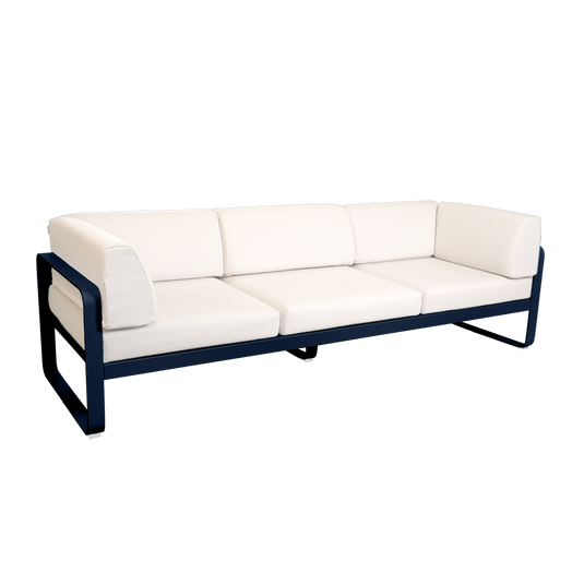 Fermob Bellevie 3-Seater Club Sofa – Deep Blue frame with Pearl fabric cushions
