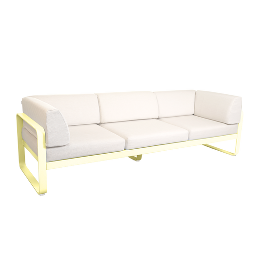 Fermob Bellevie 3-Seater Club Sofa – Frosted Lemon frame with Pearl fabric cushions
