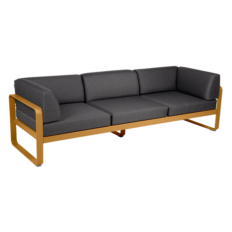 Load image into Gallery viewer, Fermob Bellevie 3-Seater Club Sofa – Gingerbread frame with Graphite Grey fabric cushions
