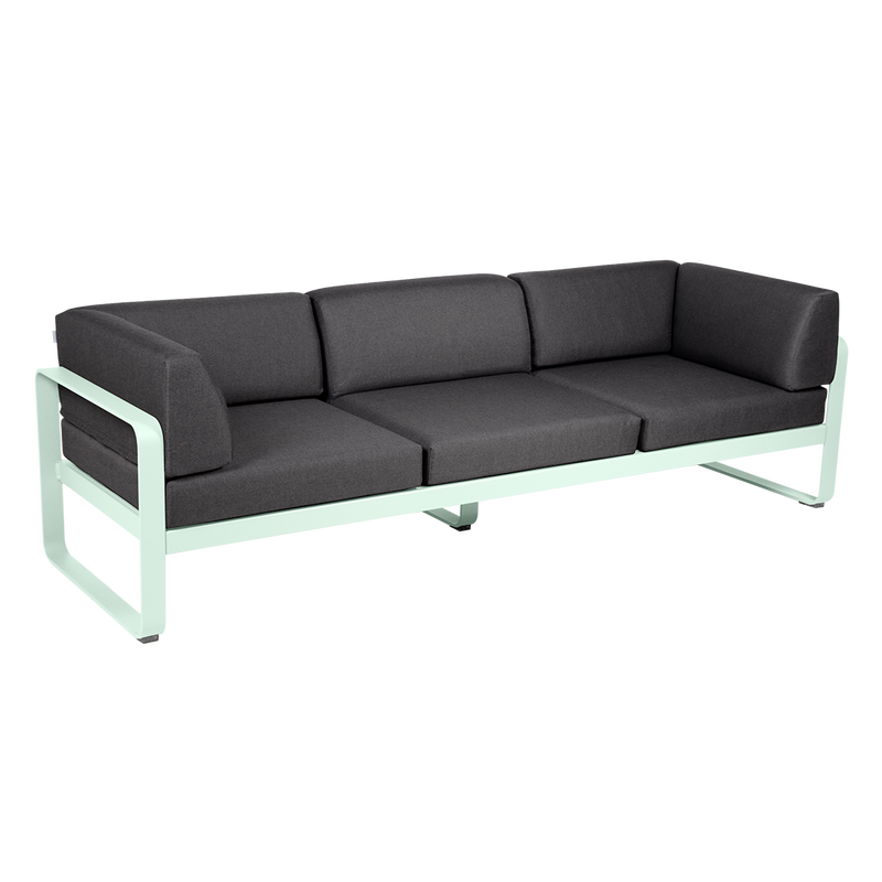 Load image into Gallery viewer, Fermob Bellevie 3-Seater Club Sofa – Ice Mint frame with Graphite Grey fabric cushions
