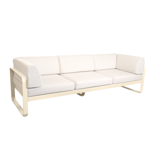 Fermob Bellevie 3-Seater Club Sofa – Latte Beige frame with Pearl fabric cushions