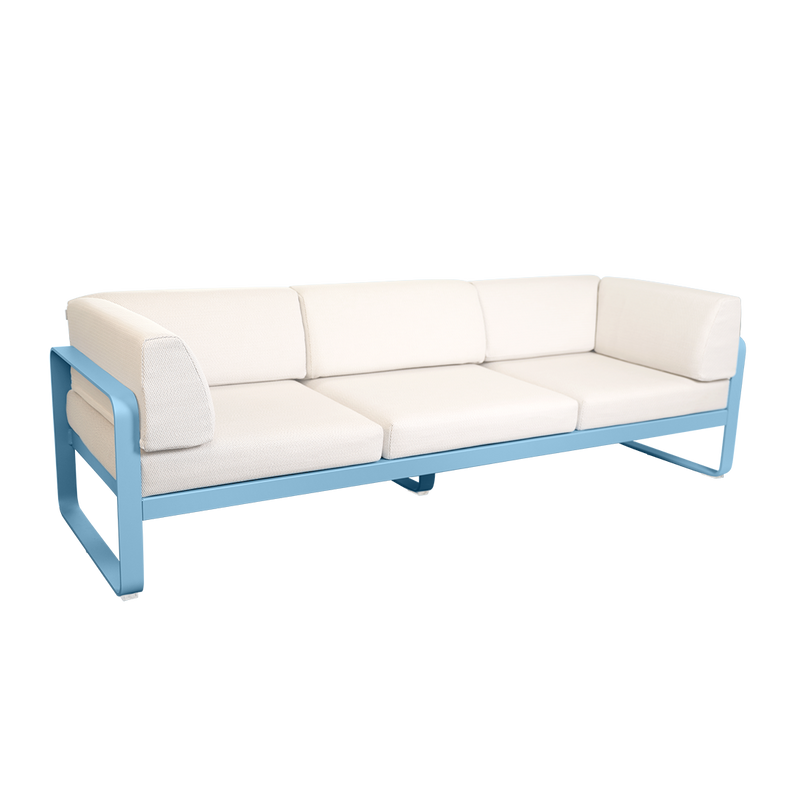 Load image into Gallery viewer, Fermob Bellevie 3-Seater Club Sofa – Maya Blue frame with Pearl fabric cushions
