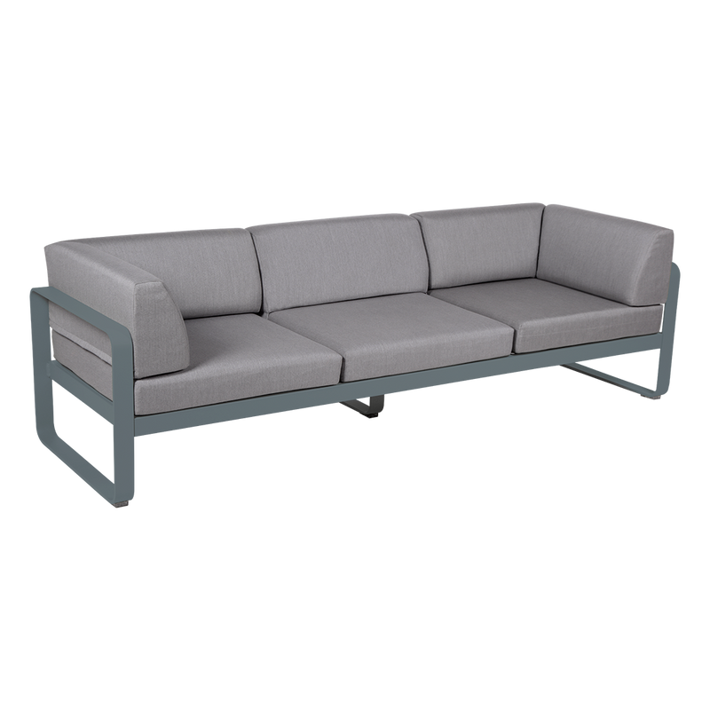 Load image into Gallery viewer, Fermob Bellevie 3-Seater Club Sofa – Storm Grey frame with Flannel Grey fabric cushions
