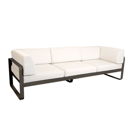 Fermob Bellevie 3-Seater Club Sofa – Tonka frame with Pearl fabric cushions