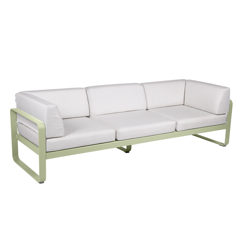 Load image into Gallery viewer, Fermob Bellevie 3-Seater Club Sofa – Willow Green frame with Off-White fabric cushions
