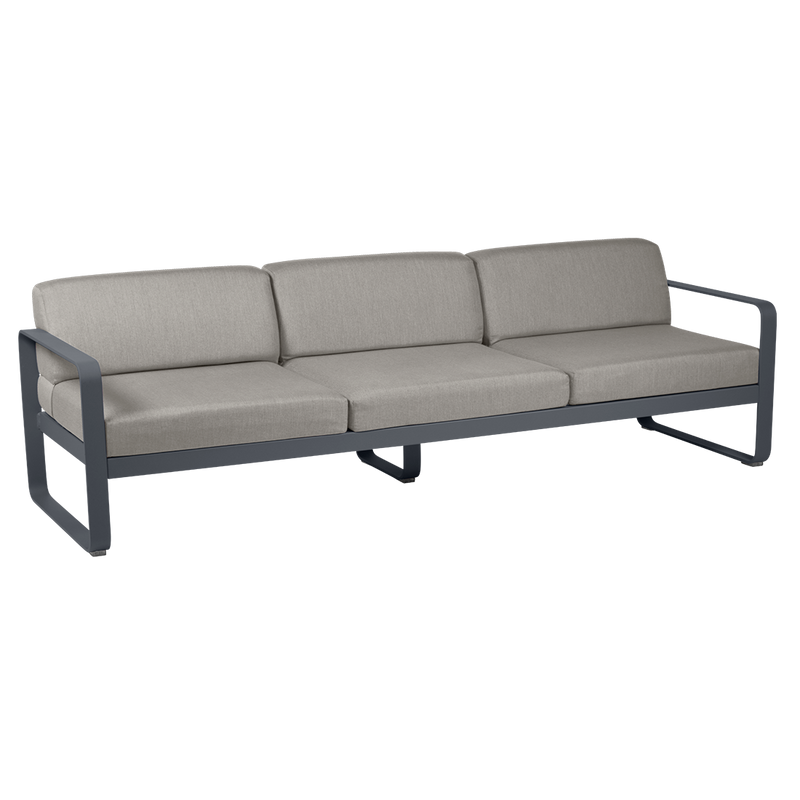 Load image into Gallery viewer, Fermob Bellevie 3-seater outdoor sofa– Anthracite frame with Grey Taupe fabric cushions
