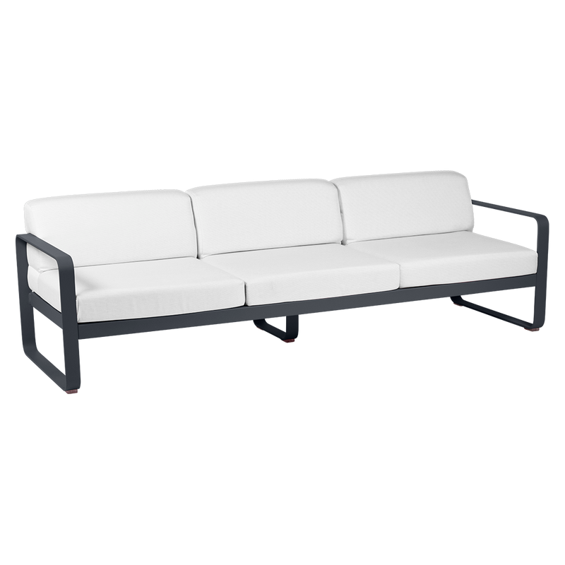 Load image into Gallery viewer, Fermob Bellevie 3-seater outdoor sofa– Anthracite frame with Off-White fabric cushions
