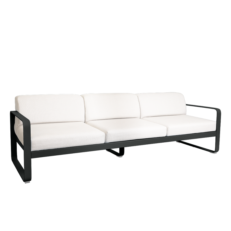 Load image into Gallery viewer, Fermob Bellevie 3-seater outdoor sofa– Anthracite frame with Pearl fabric cushions
