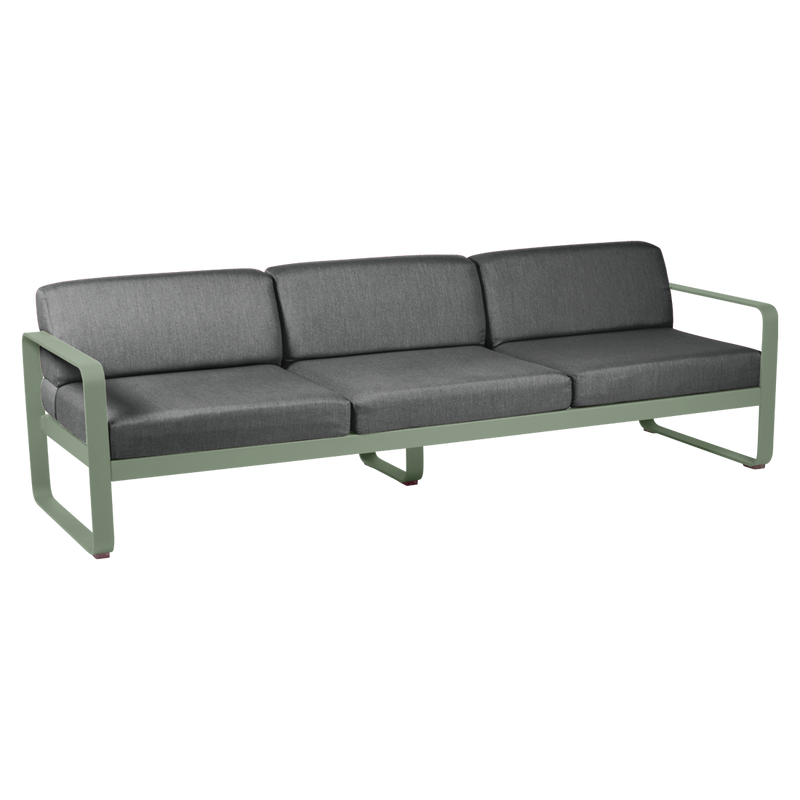 Load image into Gallery viewer, Fermob Bellevie 3-seater outdoor sofa– Cactus frame with Graphite Grey fabric cushions

