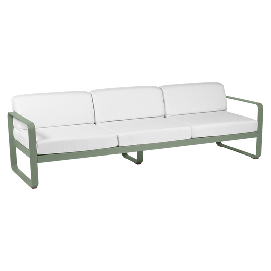 Fermob Bellevie 3-seater outdoor sofa– Cactus frame with Off-White fabric cushions