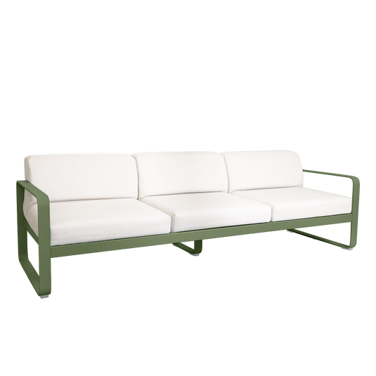 Fermob Bellevie 3-seater outdoor sofa– Cactus frame with Pearl fabric cushions