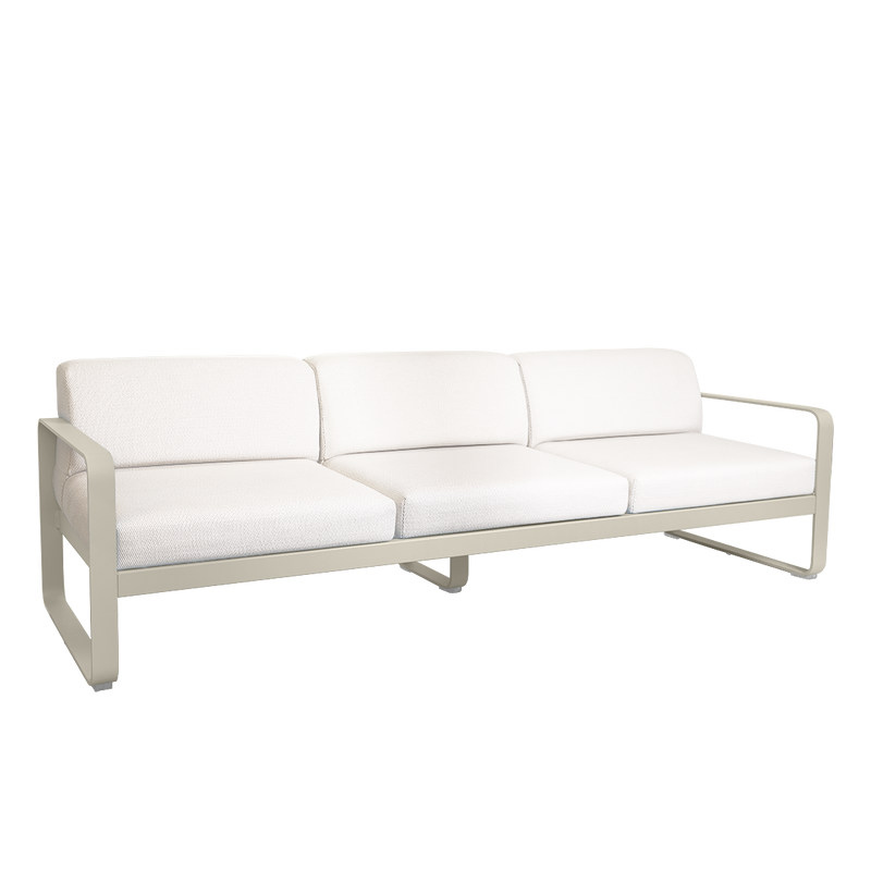 Load image into Gallery viewer, Fermob Bellevie 3-seater outdoor sofa– Clay Grey frame with Pearl fabric cushions
